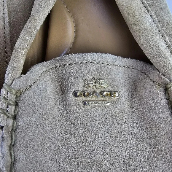 Coach Amber Camel Suede Loafers Size 8.5 Slip Ons - Picture 3 of 10